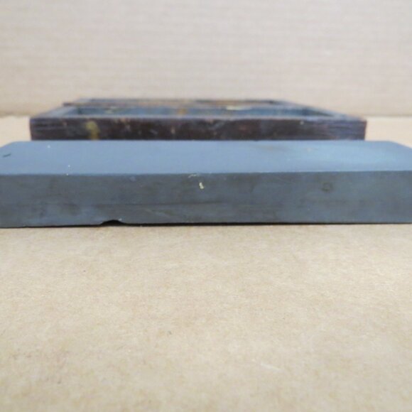 Vintage Razor Knife Sharpening Stone Hone Oilstone Oil Tool Wood Fitted Box - Picture 7 of 10
